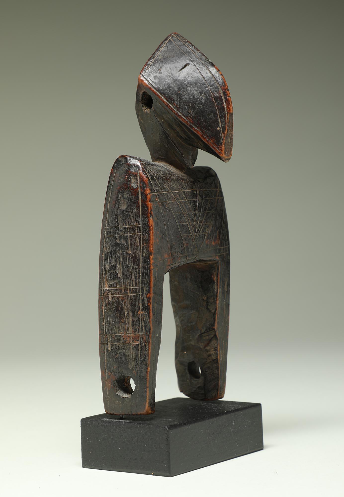 Wood Small Used Senufo Bird Faced Weaving Heddle Pulley, Ivory Coast Africa I For Sale