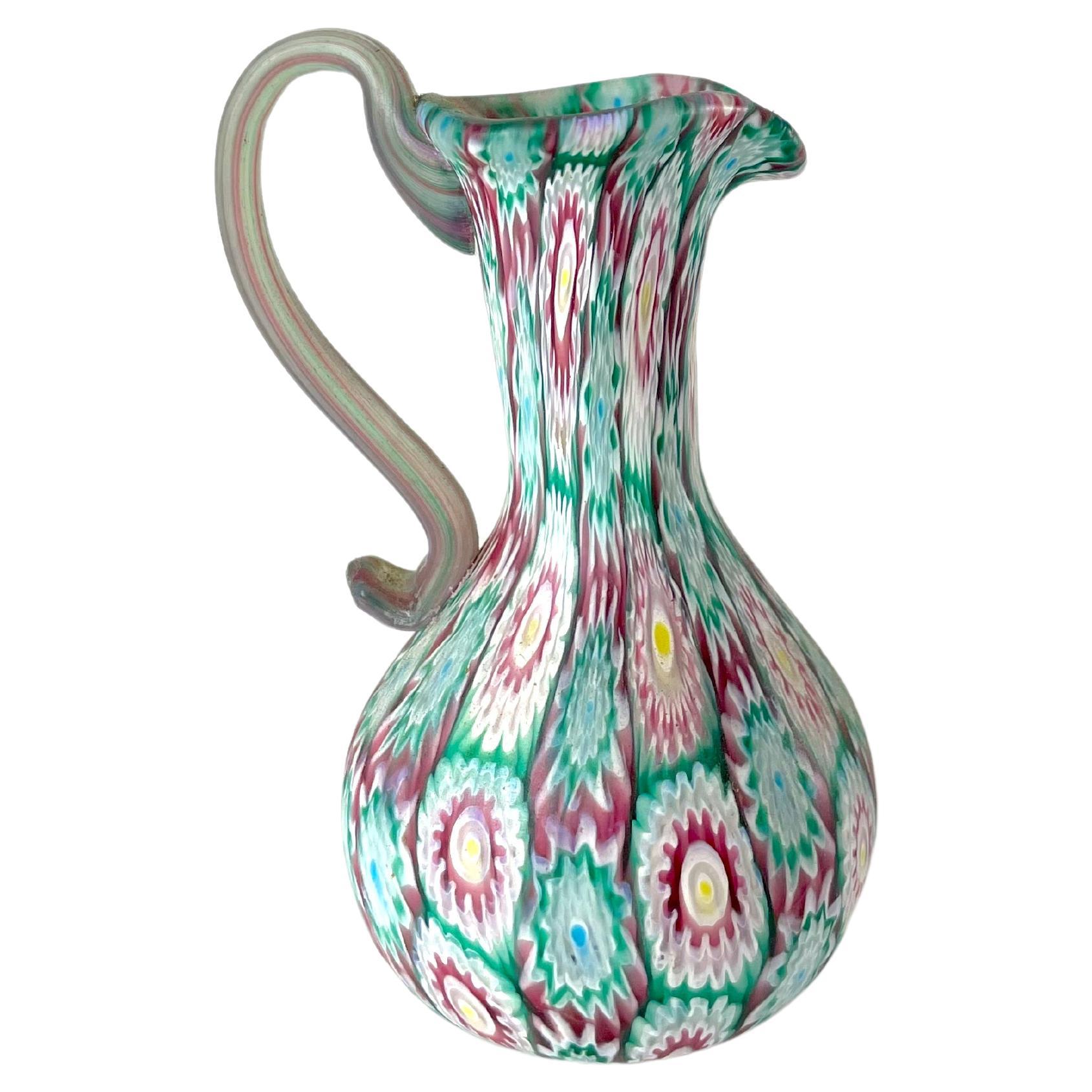 Petit vase en millefiori de Murano, FRATELLI TOSO MURANO, 1920 circa en vente