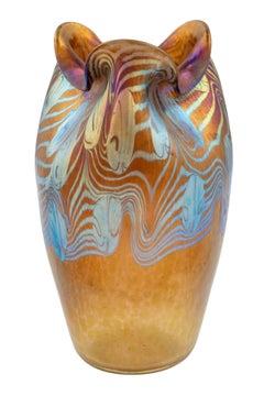 Small Vase Loetz Argus Decoration circa 1902 Blue Bronze Austrian Jugendstil