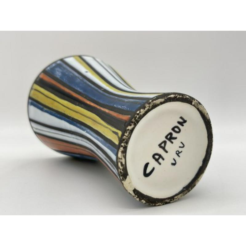 Mid-Century Modern Small Vase with Pyjama Decoration by Roger Capron for Vallauris, 1960s For Sale