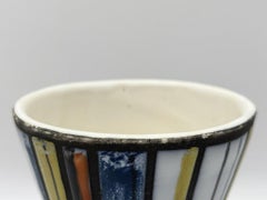 Piccolo vaso con decorazione di pigiama di Roger Capron per Vallauris, anni '60