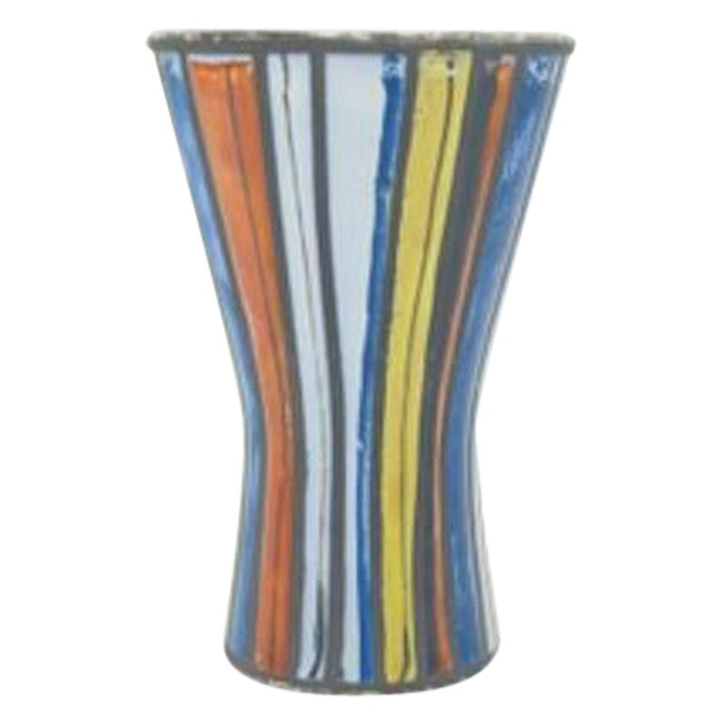 Small Vase with Pyjama Decoration by Roger Capron for Vallauris, 1960s For Sale