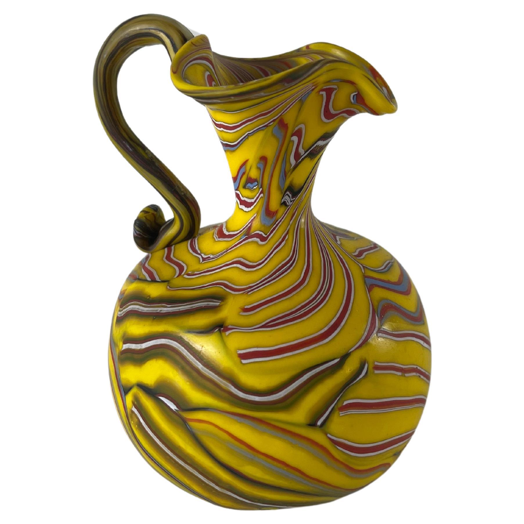 Petits vases en cannes de verre jaune, FRATELLI TOSO MURANO, 1920 circa en vente