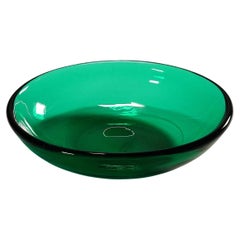 Small Venini Dish in Green Murano Art Glass, Carlo Scarpa Ca. 1930s