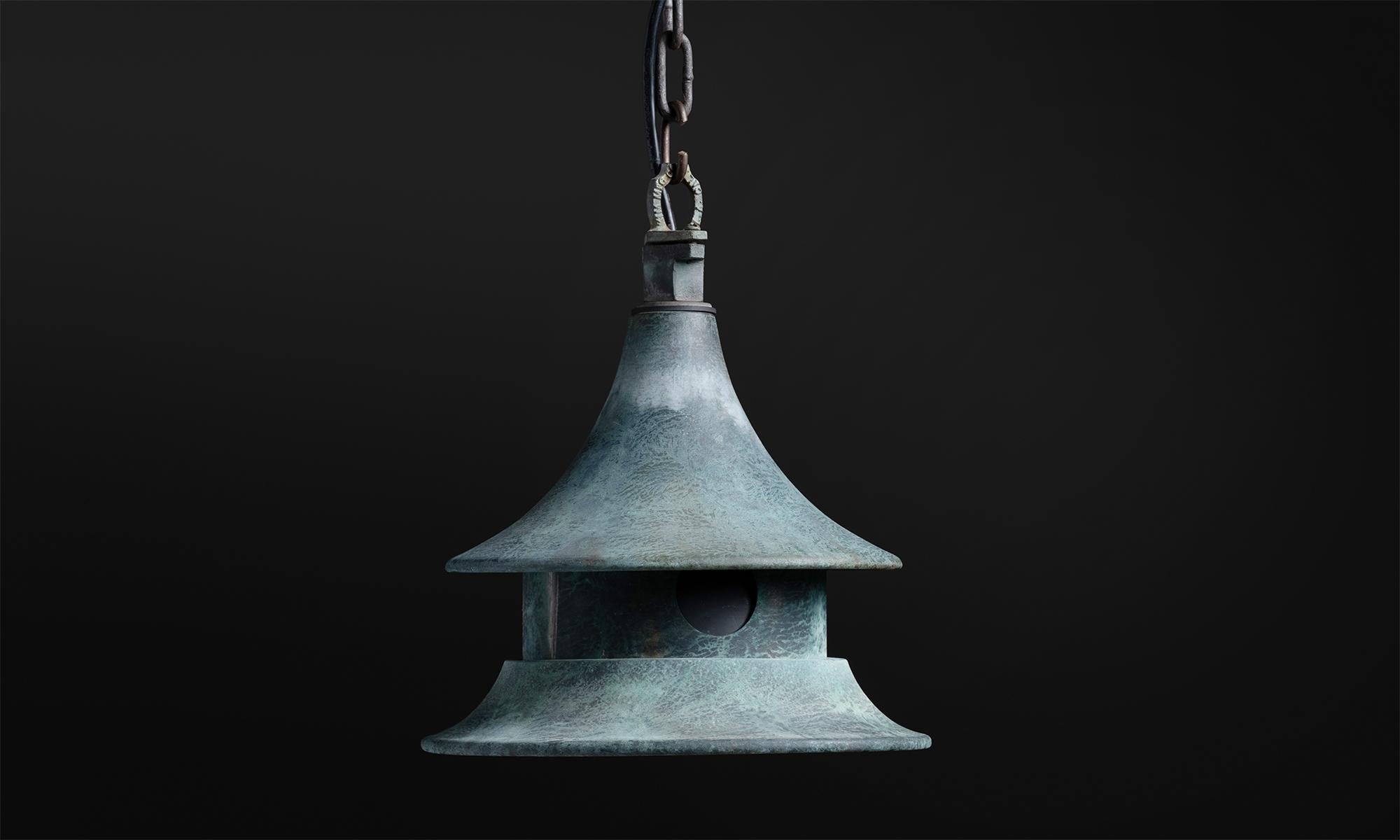 Small Verdigris Copper Lantern, America circa 1950 1