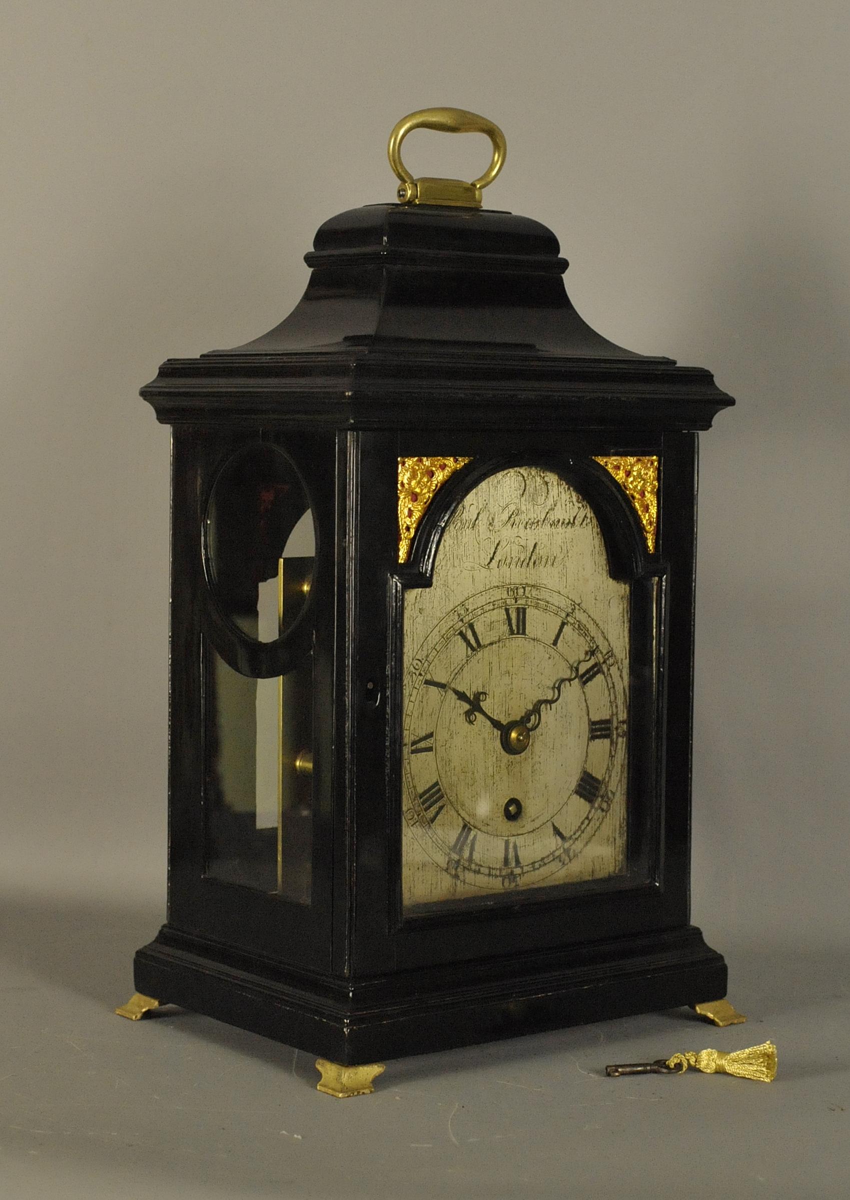 British Small Verge Bracket Mantle Clock, Stephen Rimbault, London For Sale