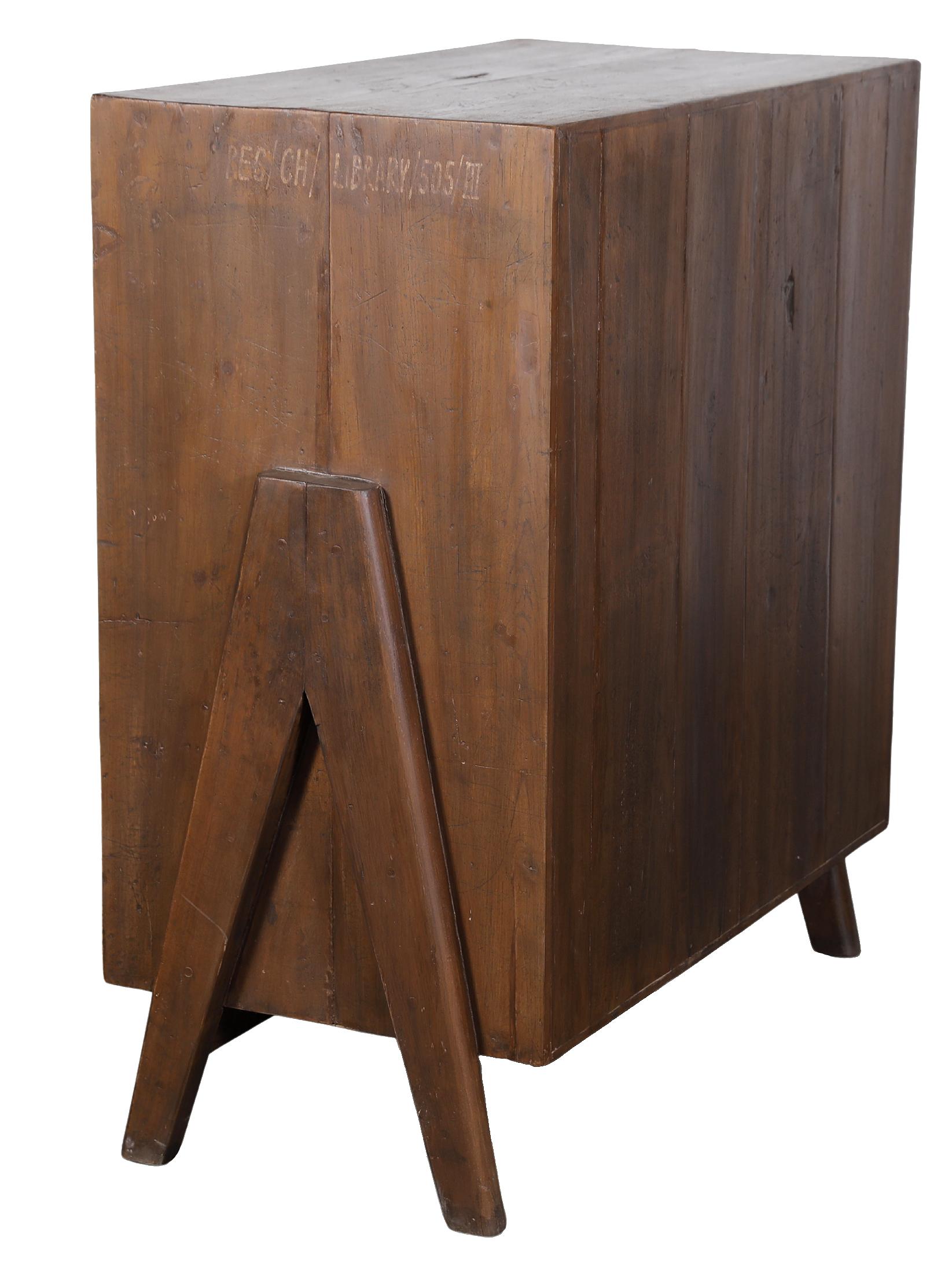 Mid-Century Modern Small Version of the Pierre Jeanneret PJ-R-01-C Cabinet Chandigarh Project For Sale