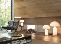 Small Vico Magistretti 'Atollo' Opaline Glass Table Lamp For Oluce