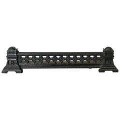 Small Victorian Cast Iron Fender or Dog Grate