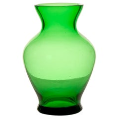 Antique Small Victorian Green Glass Bud Vase Circa 1900 England