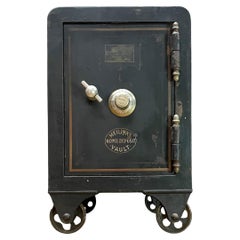 Viktorianischer, sicherer, schwerer, viktorianischer Meilink's Home Vault-Nachttisch aus Eisenbahn