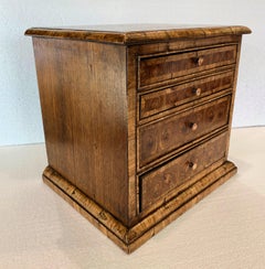 Small Victorian Oyster Re-Veneered Collector's Chest