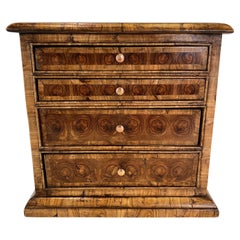 Small Victorian Oyster Re-Veneered Collector's Chest