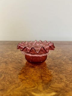 Small Victorian Quality Cranberry Glass Bowl