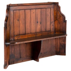 A Small Victorian Scottish Chapel or Church Bench in pitch Pine