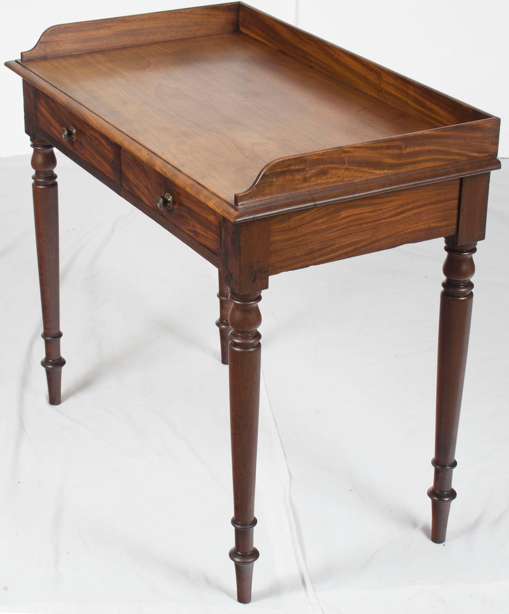 Late 19th Century Small Victorian Side Desk or Washstand with Drawers in Mahogany For Sale