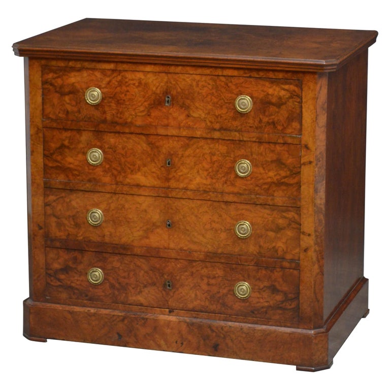 Small Victorian Walnut Chest of Drawers at 1stDibs