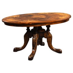 Small Victorian Walnut Inlaid Coffee Table