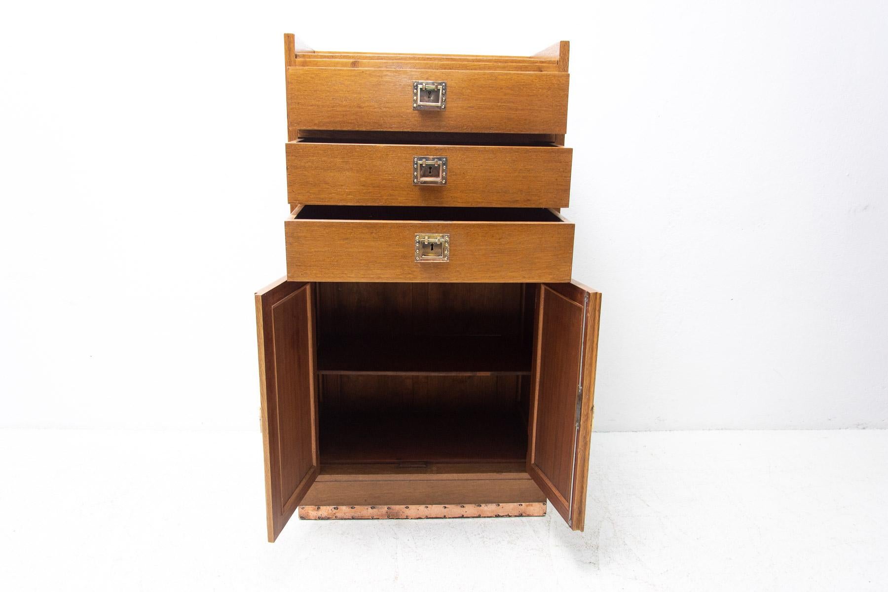 Brass Small Viennese Secession Chest of Drawers, 1910