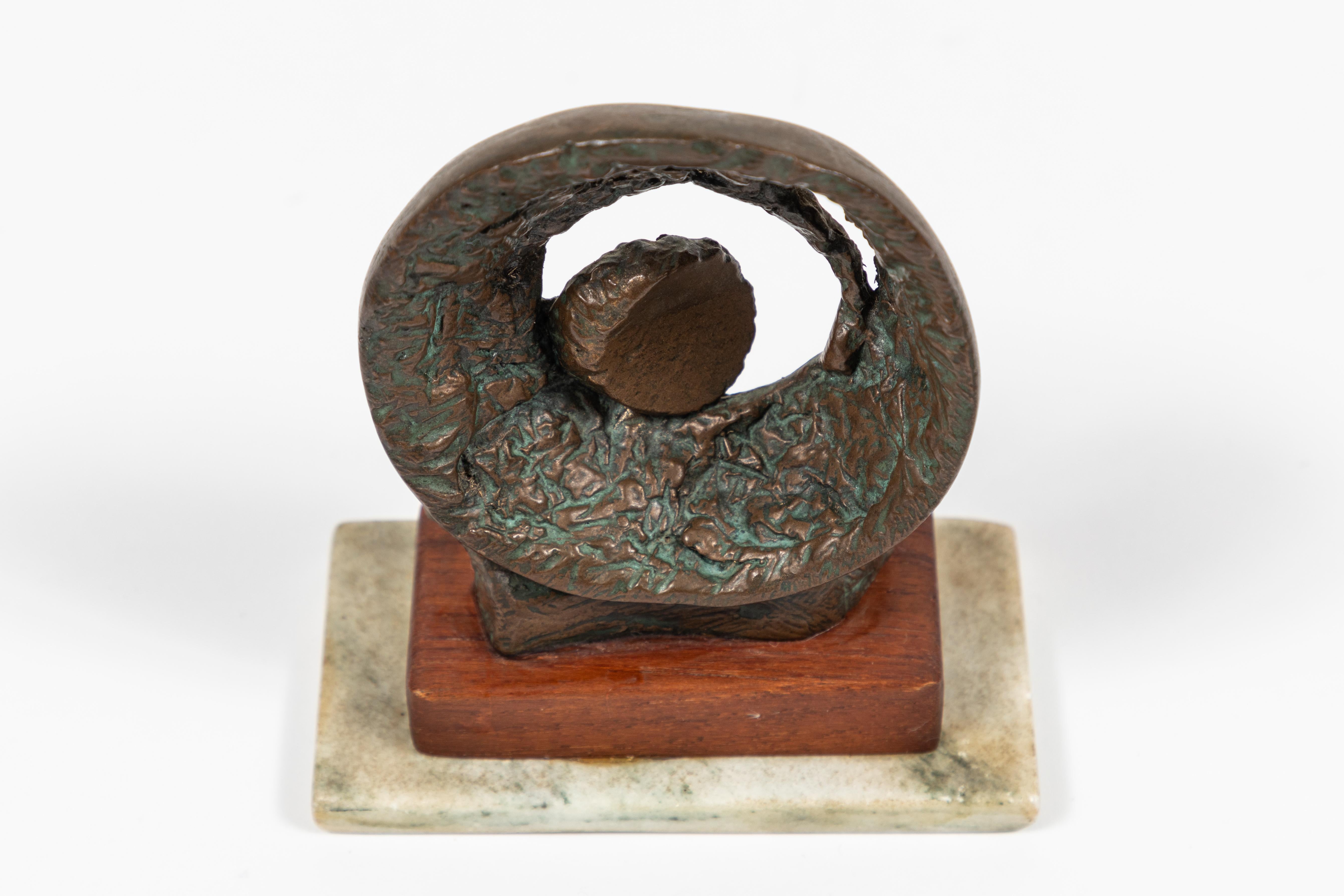 20th Century Small Vintage Abstract Bronze Sculpture