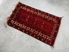 Small Vintage Afghan Tribal Prayer Rug, hand knotted, Afghanistan 1950s