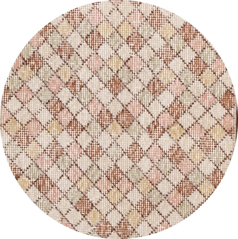 Schöner türkischer Art-Déco-Teppich, handgeknüpft aus Wolle mit einem mehrfarbigen Feld in einem herrlichen geometrischen Muster,

Dieser Teppich misst: 1'07