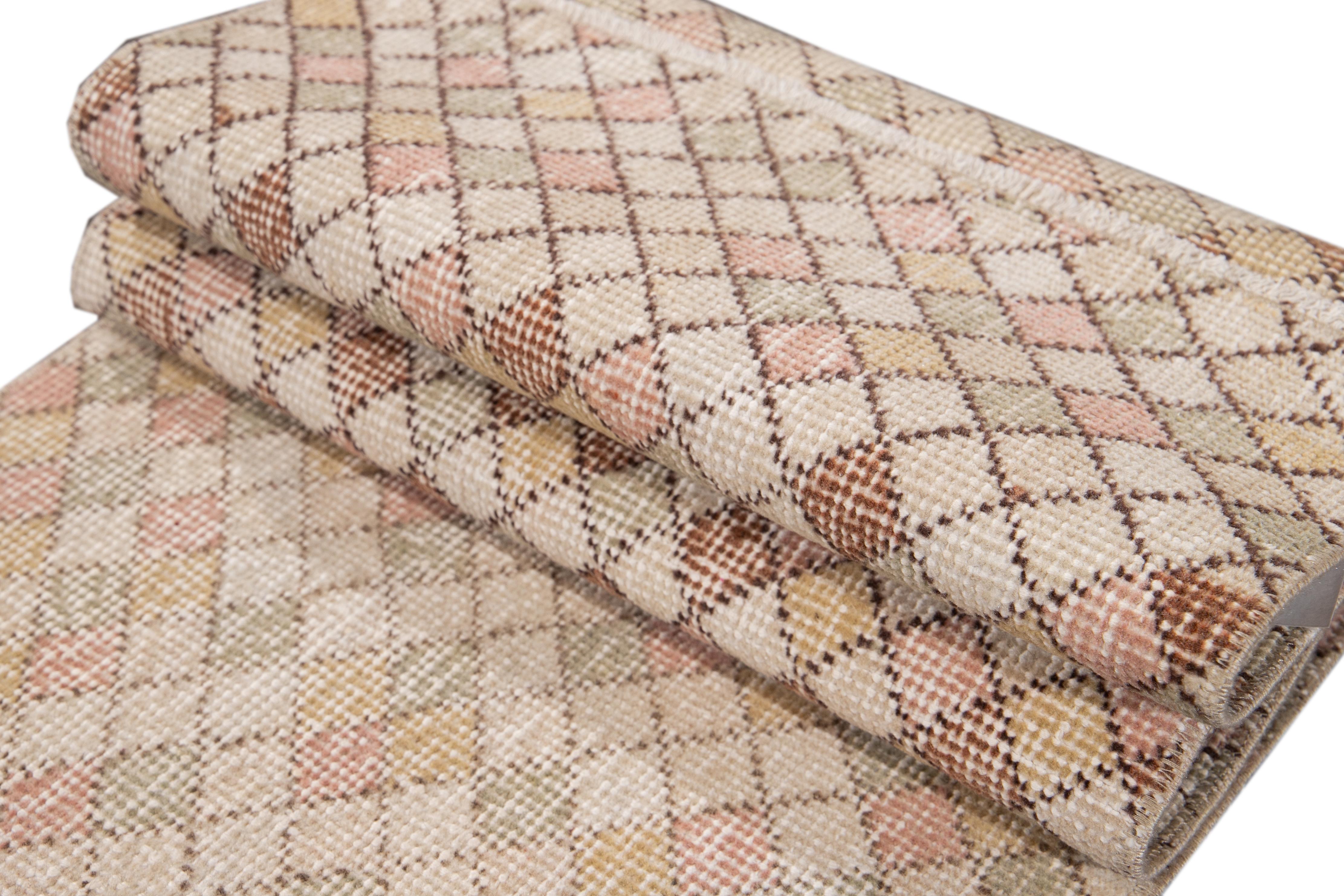 Art déco-Wollteppich im Vintage-Stil (Wolle) im Angebot