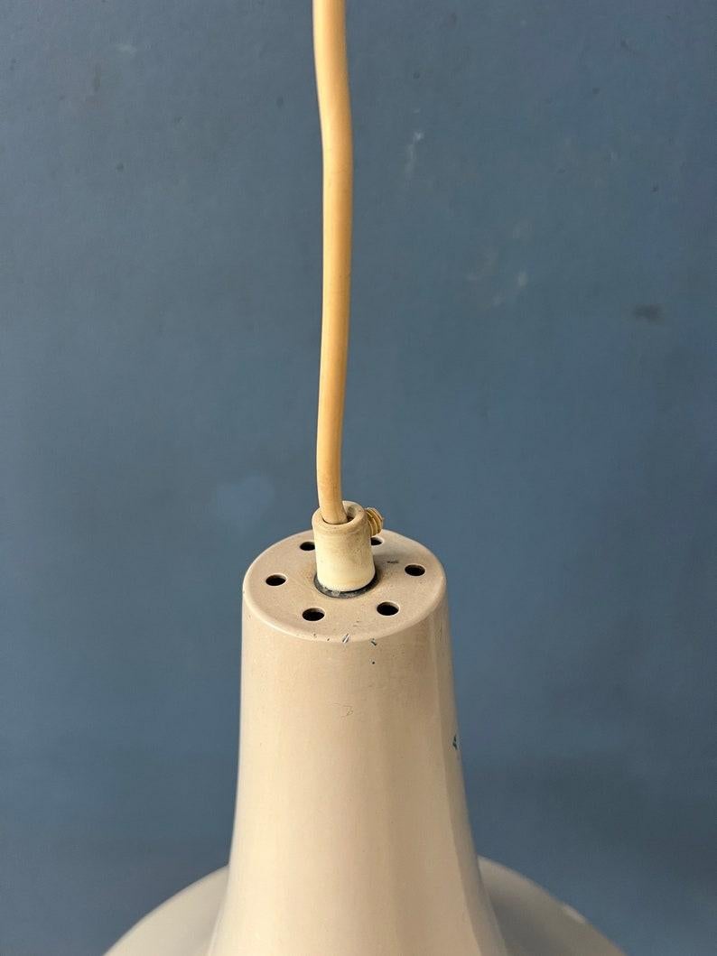20th Century Small Vintage Beige Witch Hat Hanging Lamp, 1970s For Sale