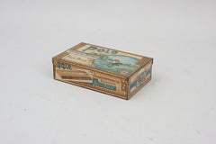 Small Vintage Biscuit Tin With Polo Scene