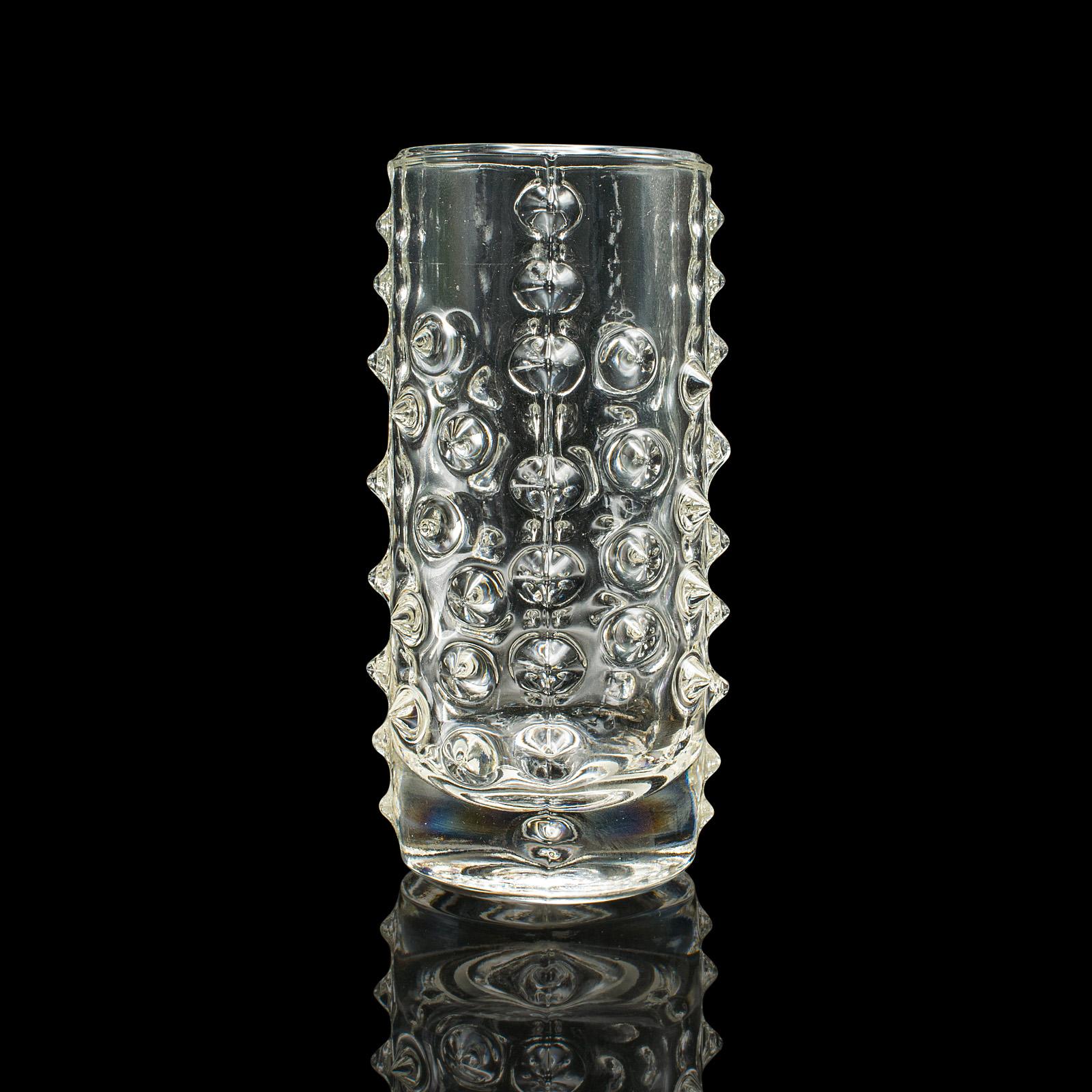 Mid-Century moderno Piccolo vaso da fiori boemo d'epoca, ceco, vetro artistico, manica di pose, Circa 1970 in vendita