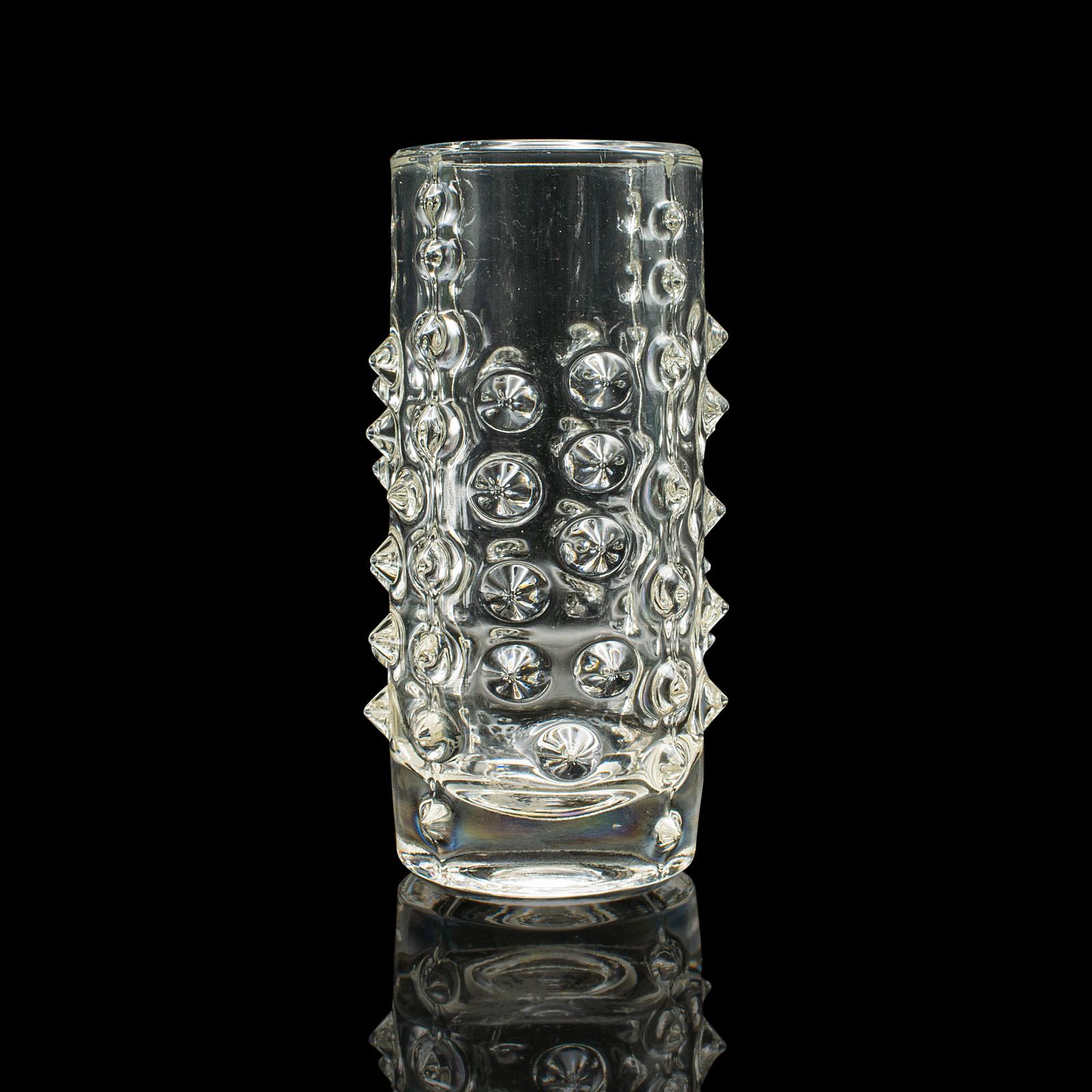 Ceco Piccolo vaso da fiori boemo d'epoca, ceco, vetro artistico, manica di pose, Circa 1970 in vendita