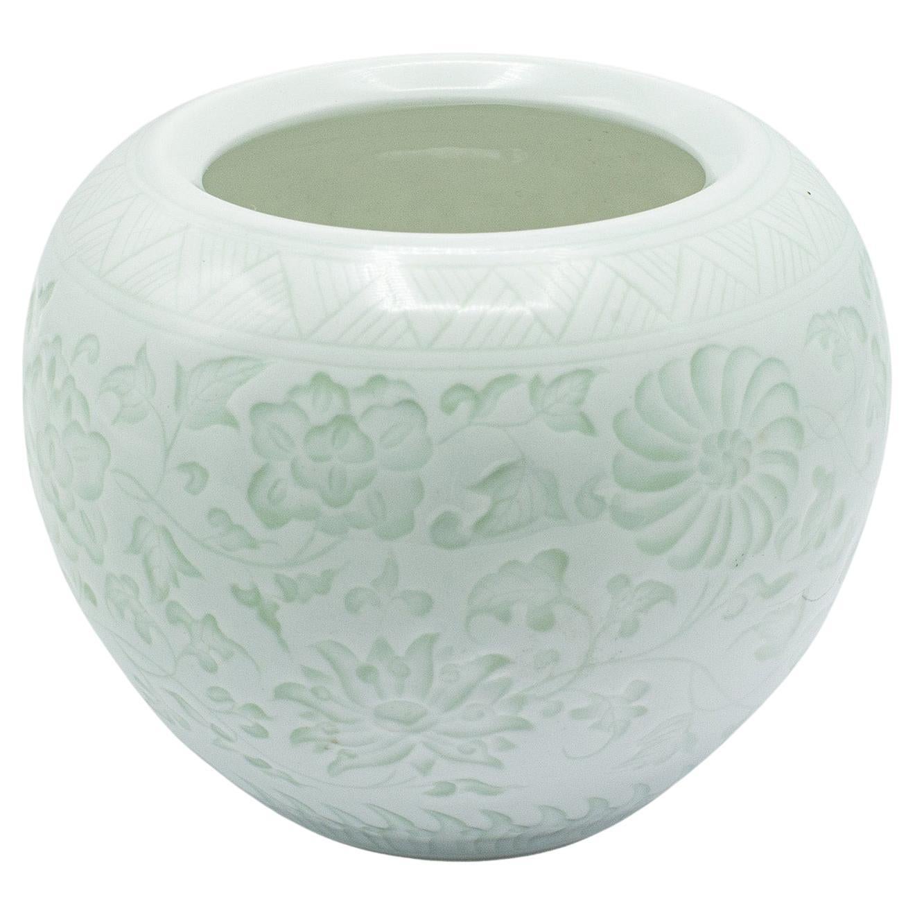 Jarrón Vintage Pequeño, Chino, Cerámica, Urna Decorativa, Art Decó, Circa 1930