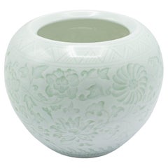 Piccolo vaso a ciotola vintage, cinese, ceramica, urna decorativa, Art Decor, Circa 1930