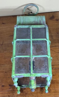 Petite lanterne suspendue vintage en laiton