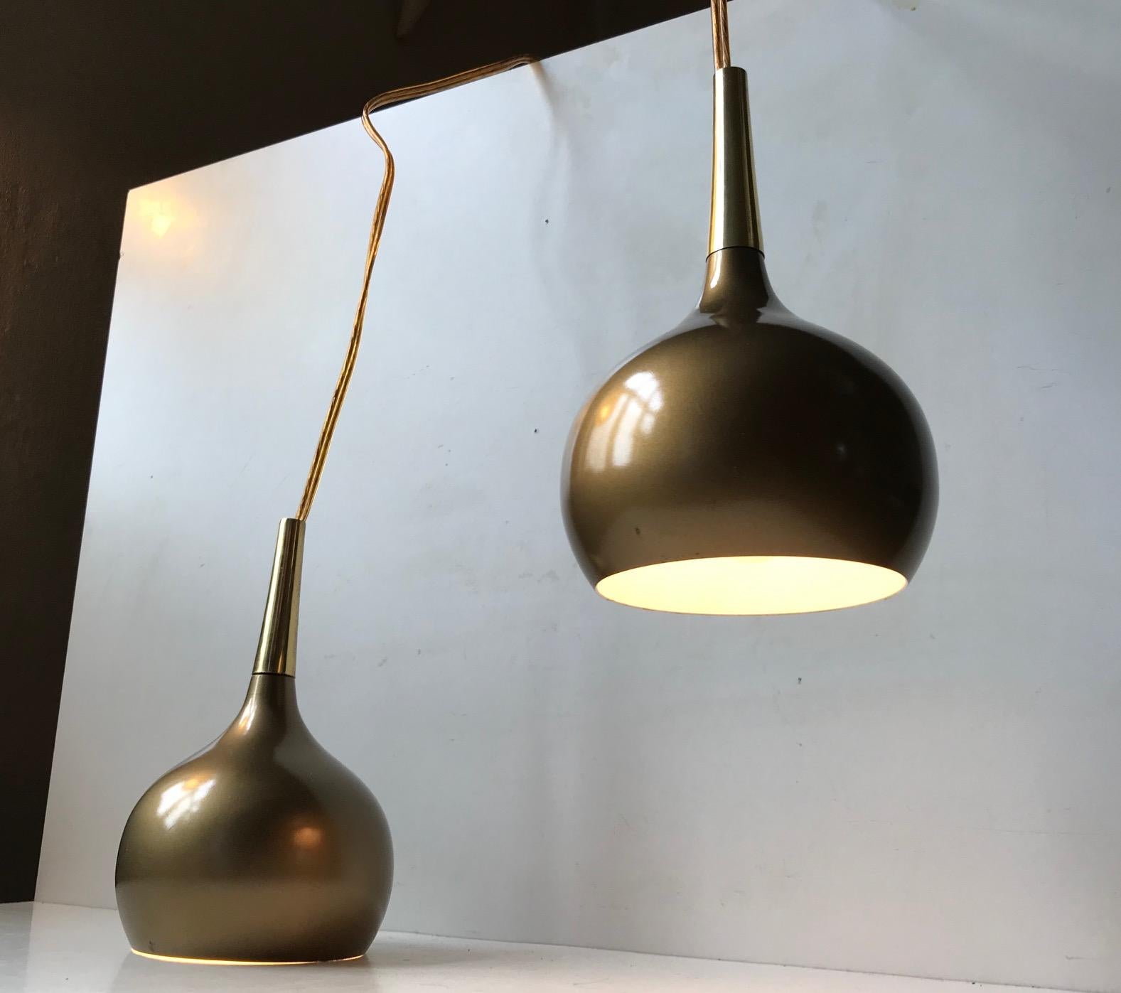 Metal Small Vintage Brass Pendant Lamps by Hans-Agne Jakobsson, 1960s