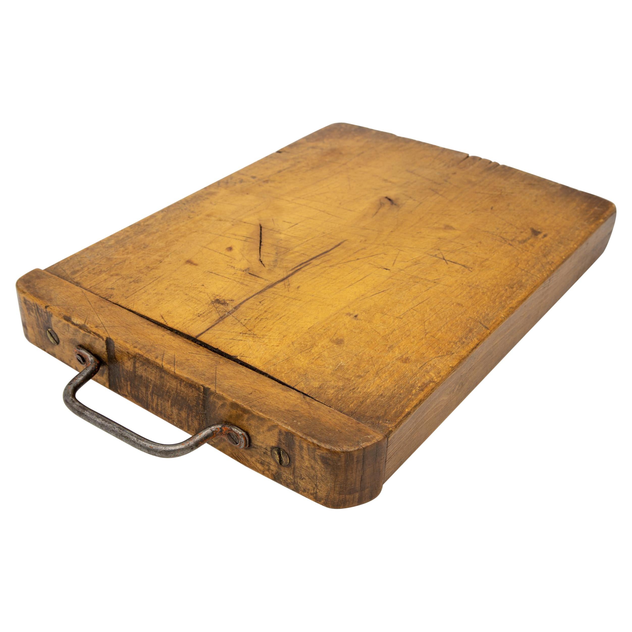 French Wood Bread Board Server with Oak Leaves at 1stDibs