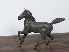 Small Vintage Bronze Horse Sculpture with Dark Patina