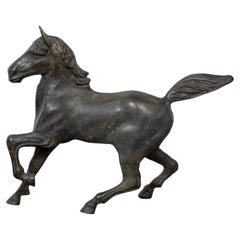 Small Vintage Bronze Horse Sculpture with Dark Patina