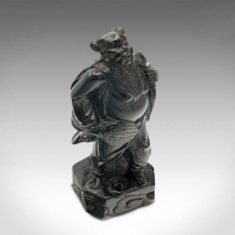 Small Vintage Carved Oriental Figure, Chinese, Hand Carved, Black Onyx, Art  Deco For Sale at 1stDibs