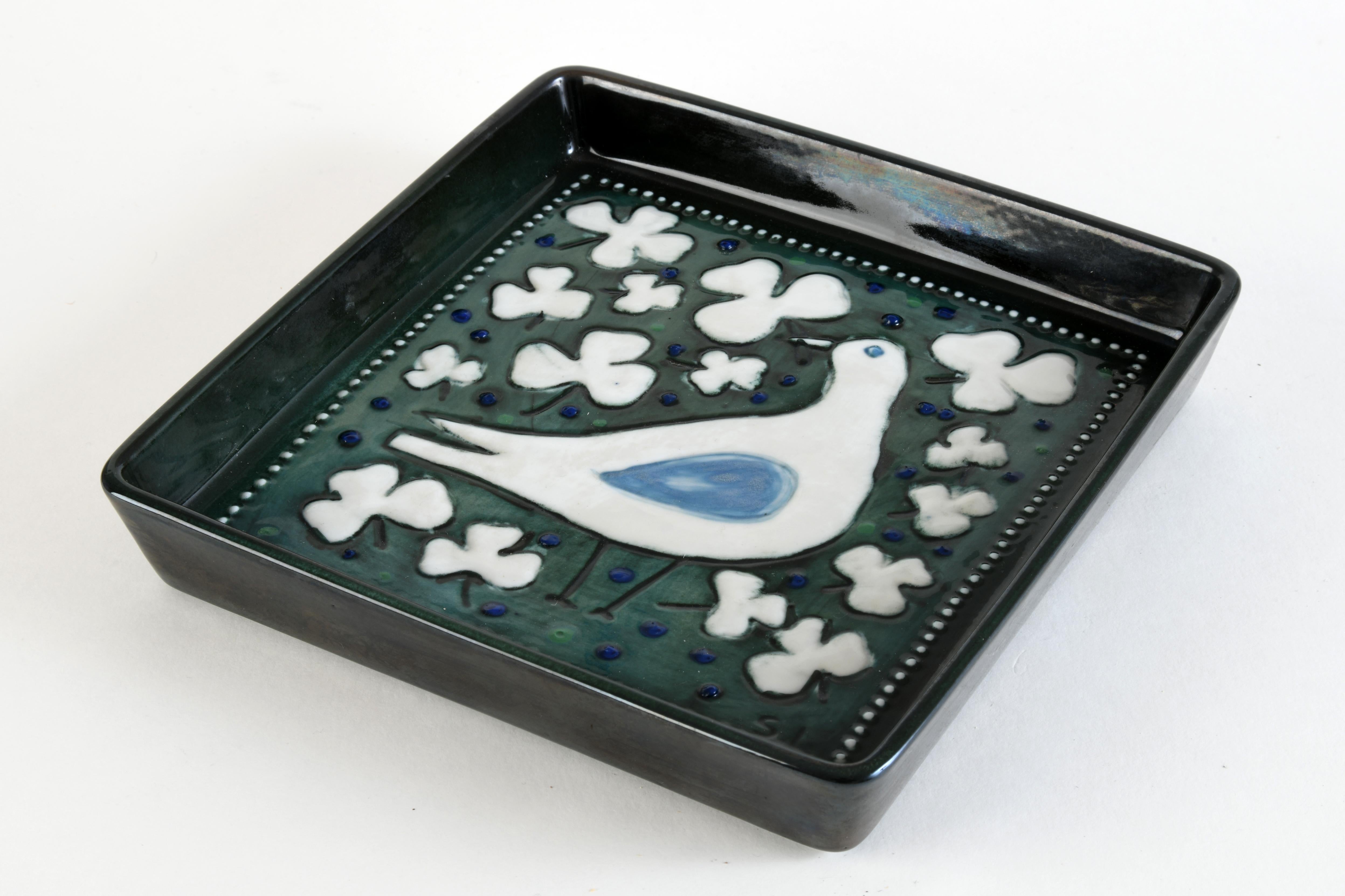 Small vintage ceramic dish designed by Sylvia Leuchovius in the 60s/70s in vendita 2