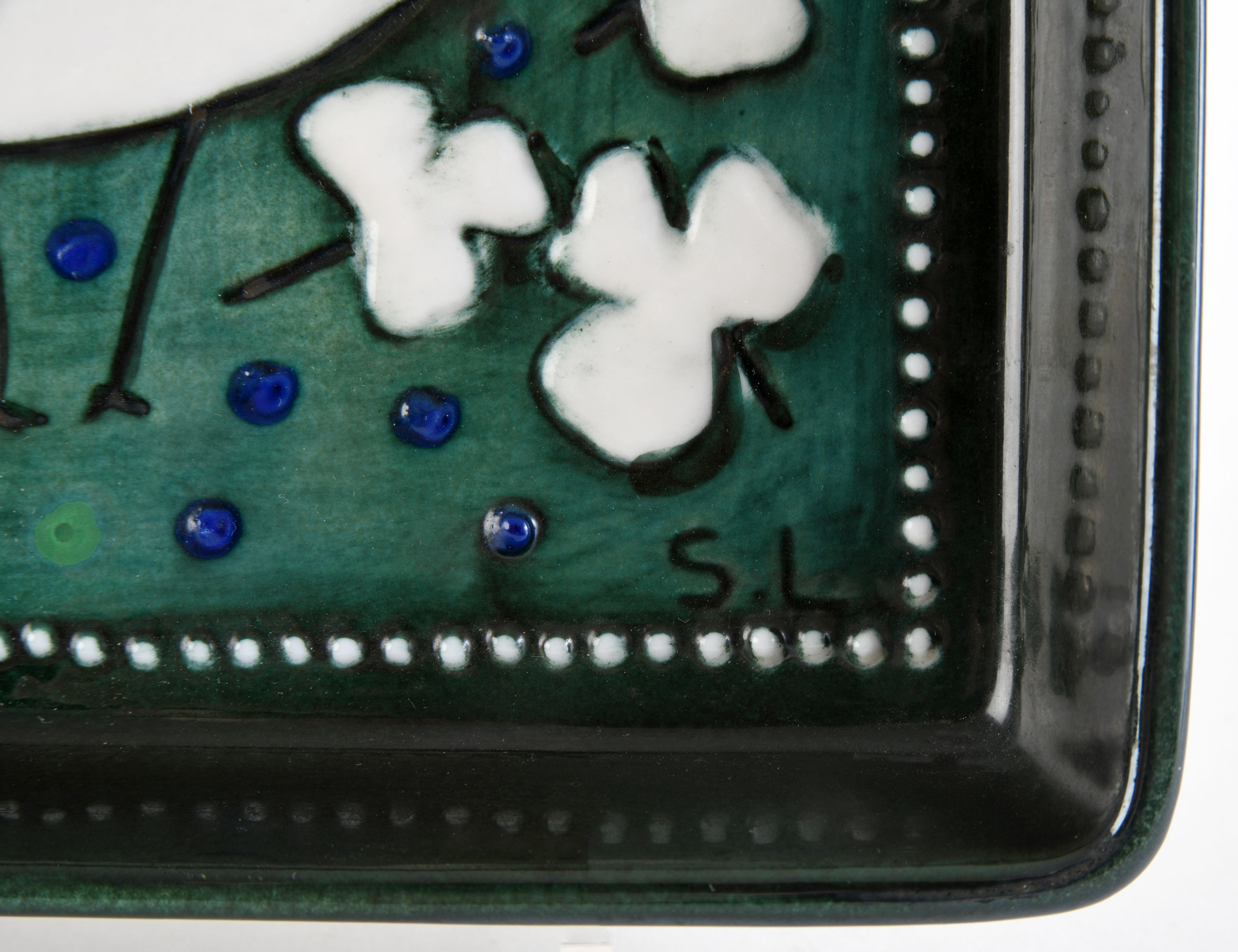 Small vintage ceramic dish designed by Sylvia Leuchovius in the 60s/70s in vendita 4