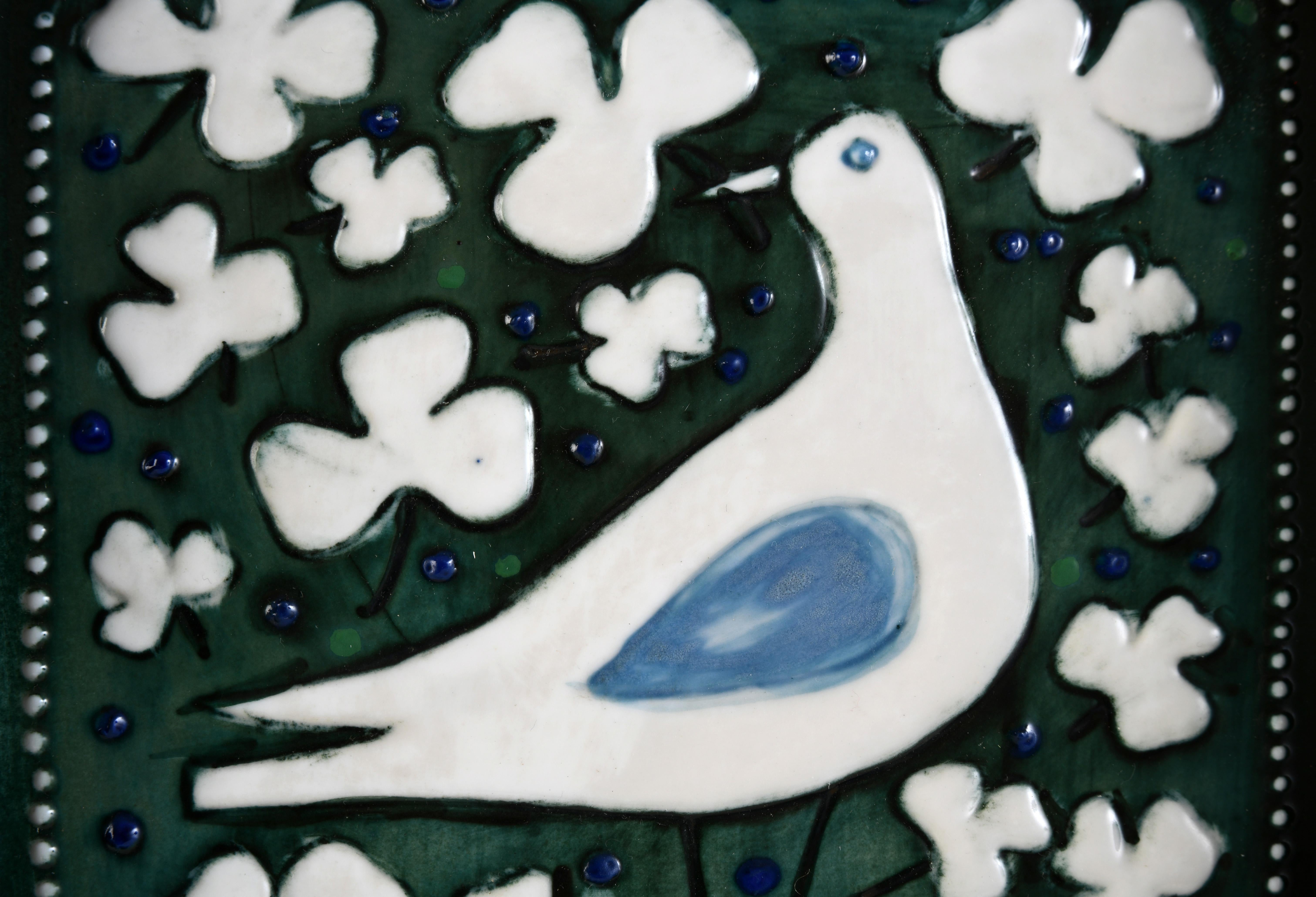 Small vintage ceramic dish designed by Sylvia Leuchovius in the 60s/70s In condizioni buone in vendita a SAINT-YRIEIX-SUR-CHARENTE, FR