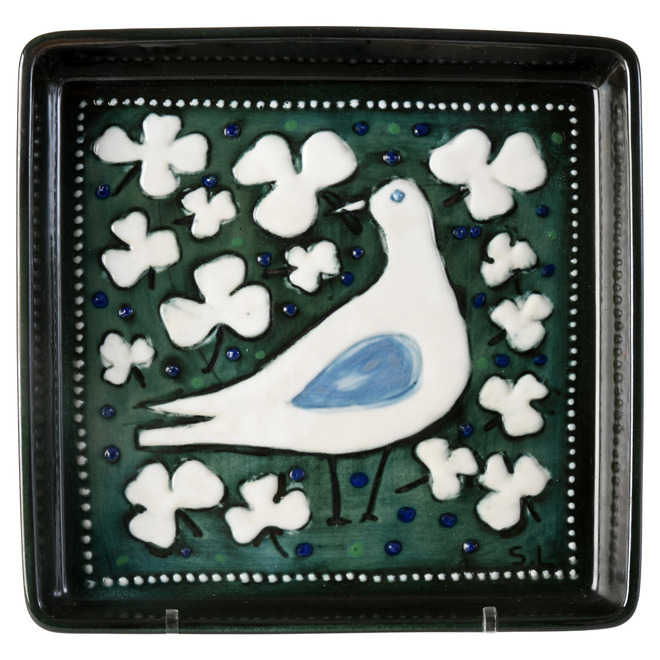 Small vintage ceramic dish designed by Sylvia Leuchovius in the 60s/70s