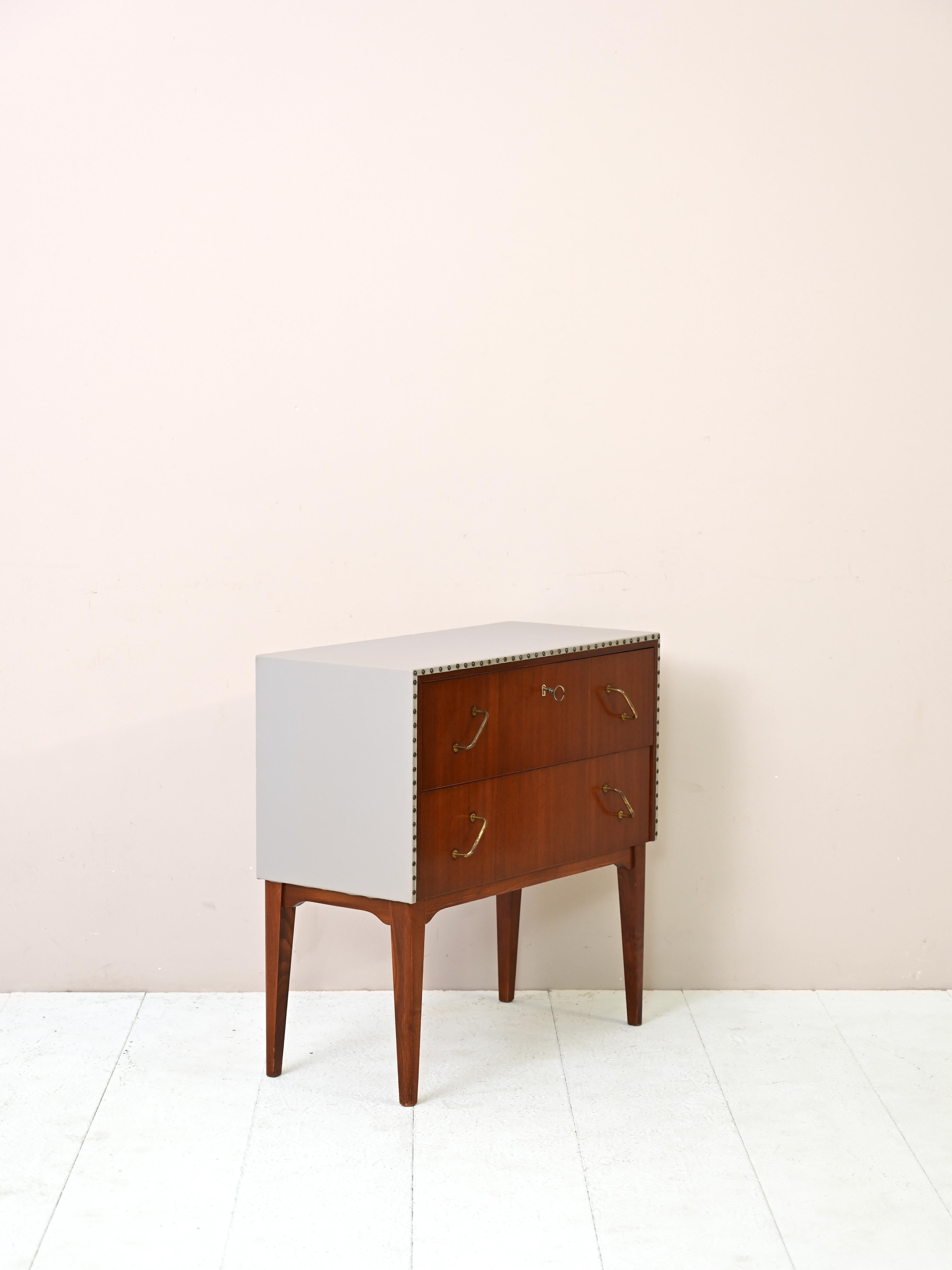 Scandinavian Modern Small Vintage Chest of Drawers/Bedside Table