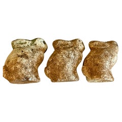 Small Vintage Concrete Bunny Rabbit Garden Ornament