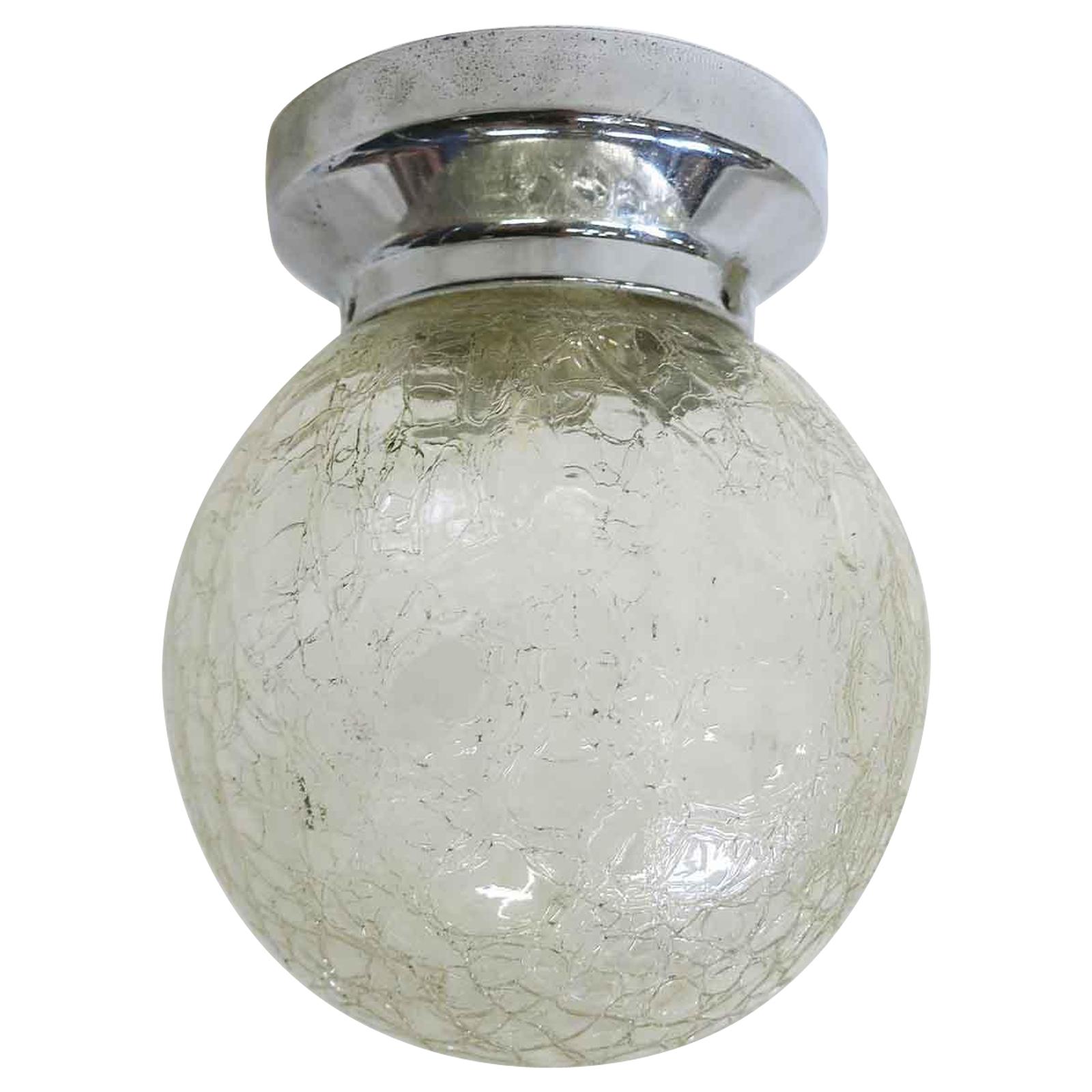 Petit globe à suspension pour plafond en verre craquelé vintage en vente