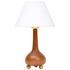 Small Vintage Danish Wooden Table Lamp
