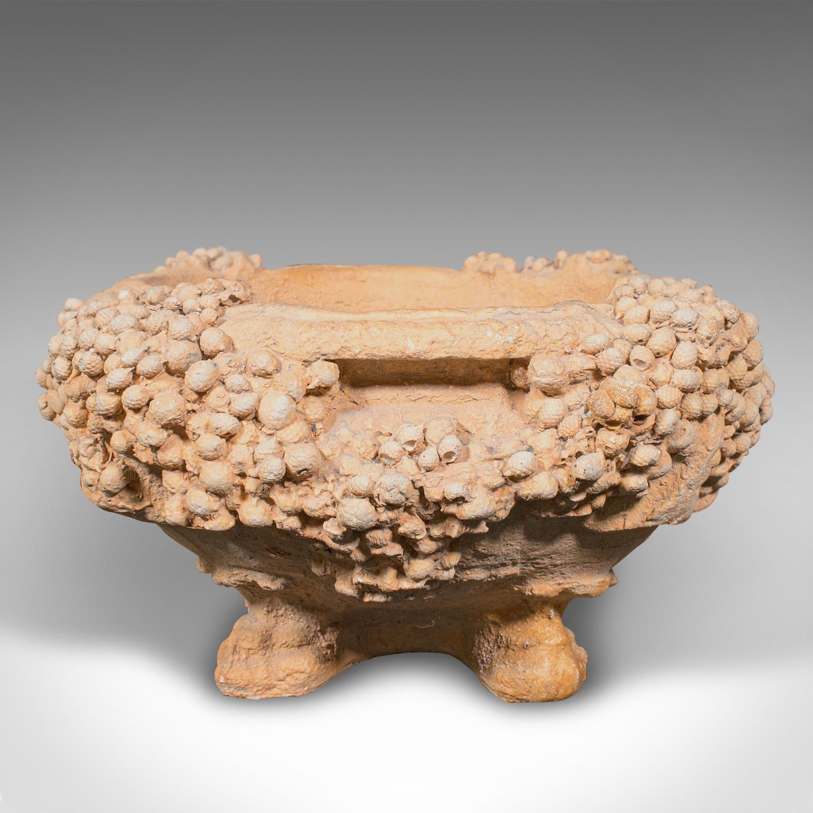 Neoclassical Revival Small Vintage Decorative Planter, Continental, Stone, Garden Jardiniere, C.1950