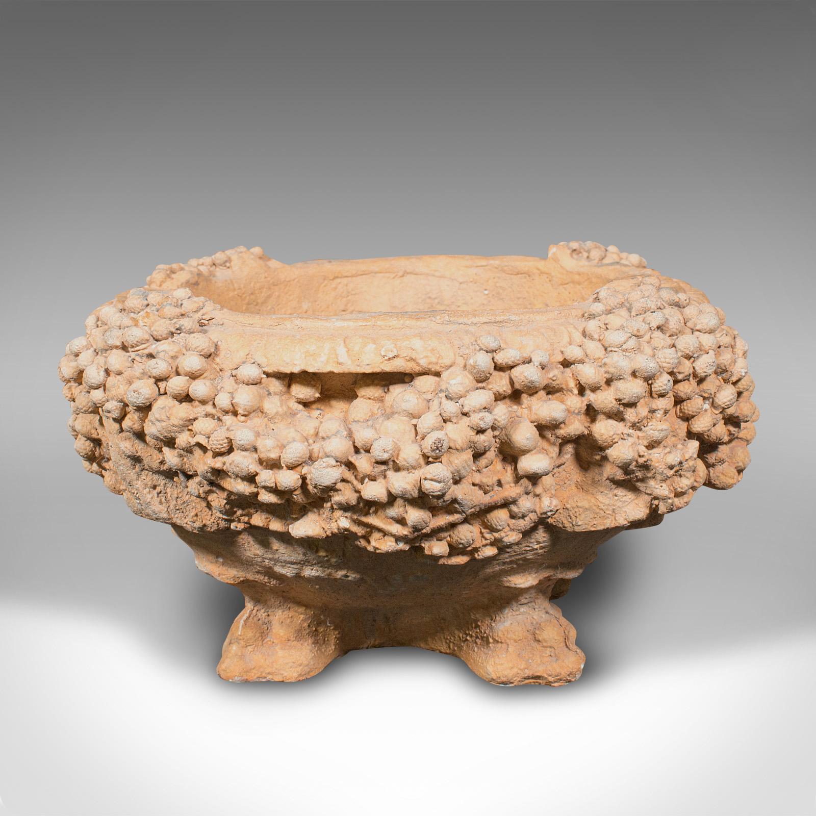 Italian Small Vintage Decorative Planter, Continental, Stone, Garden Jardiniere, C.1950