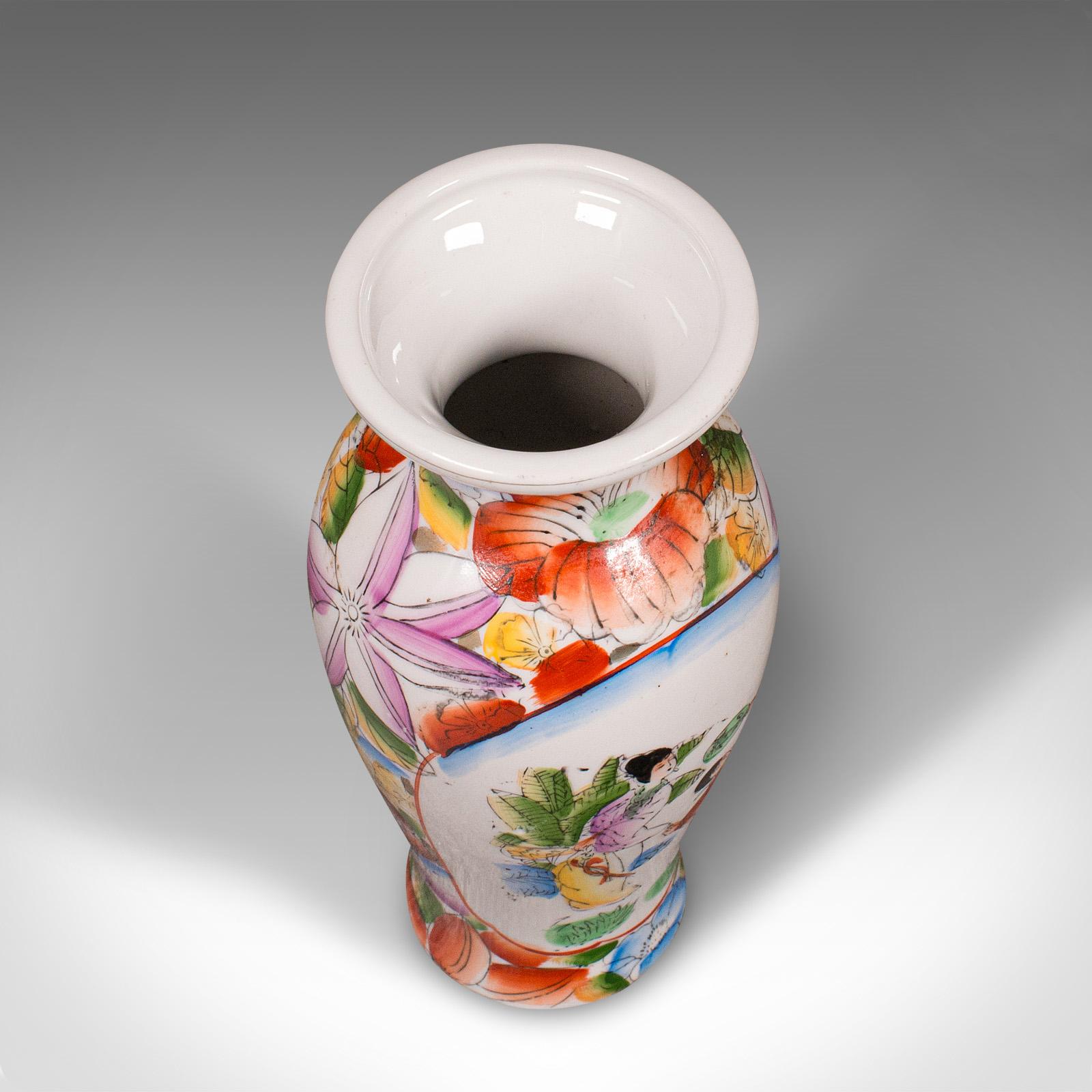 Small Vintage Decorative Posy Vase, Japanese, Hand Painted, Flower Pot, Art Deco For Sale 1